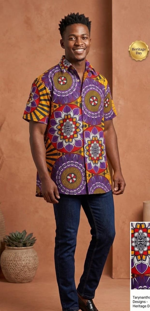 African wax print shirt