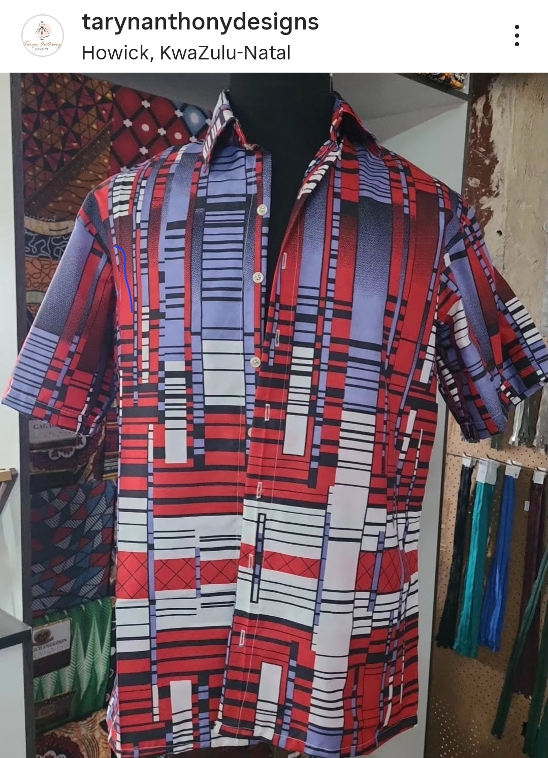 African wax print shirt