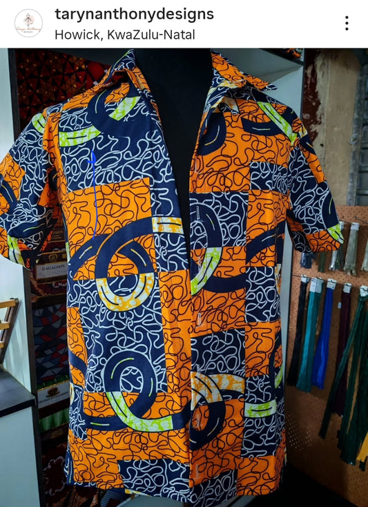 African wax print shirt