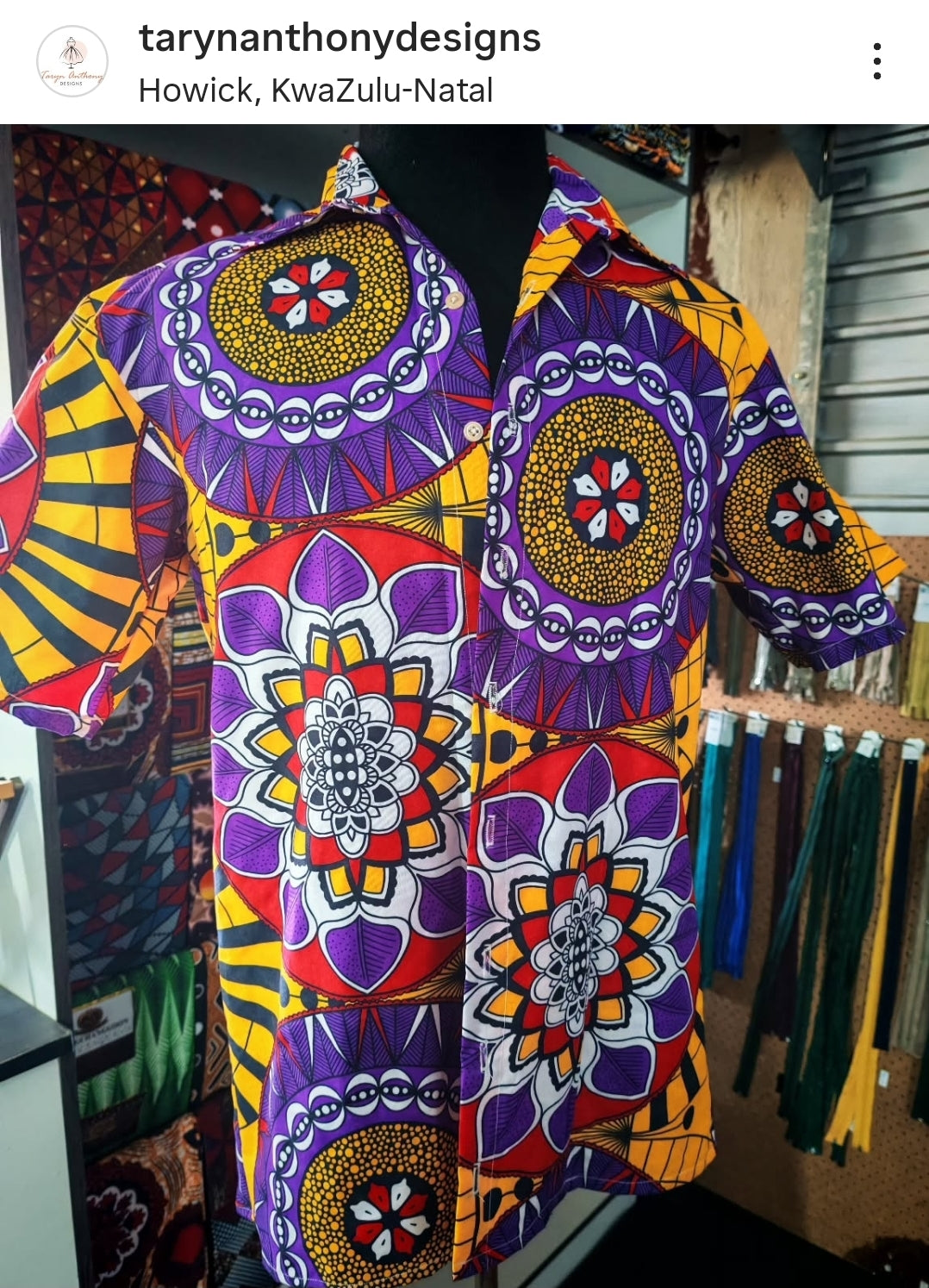 African wax print shirt