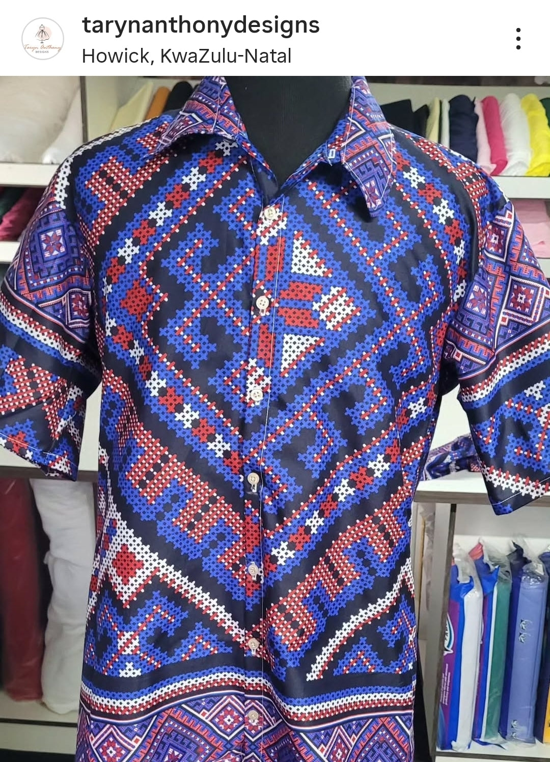 African wax print shirt